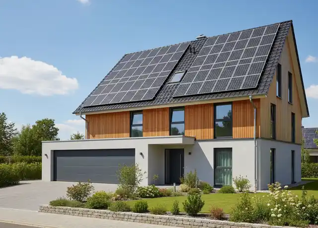 Photovoltaikanlage auf einem Hausdach in Hohenstadt