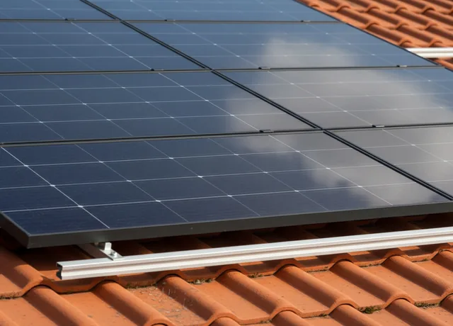 Photovoltaikanlage auf einem Hausdach in Steilshoop